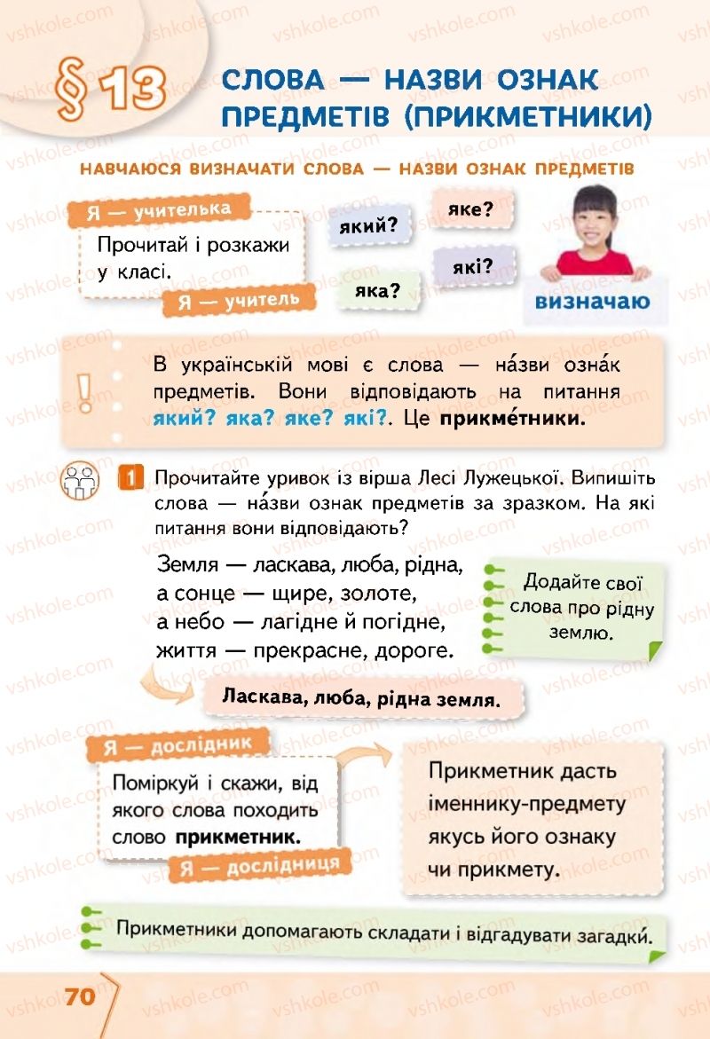 Страница 70 | Підручник Українська мова 2 клас М.С. Вашуленко, С.Г. Дубовик 2019 1 частина