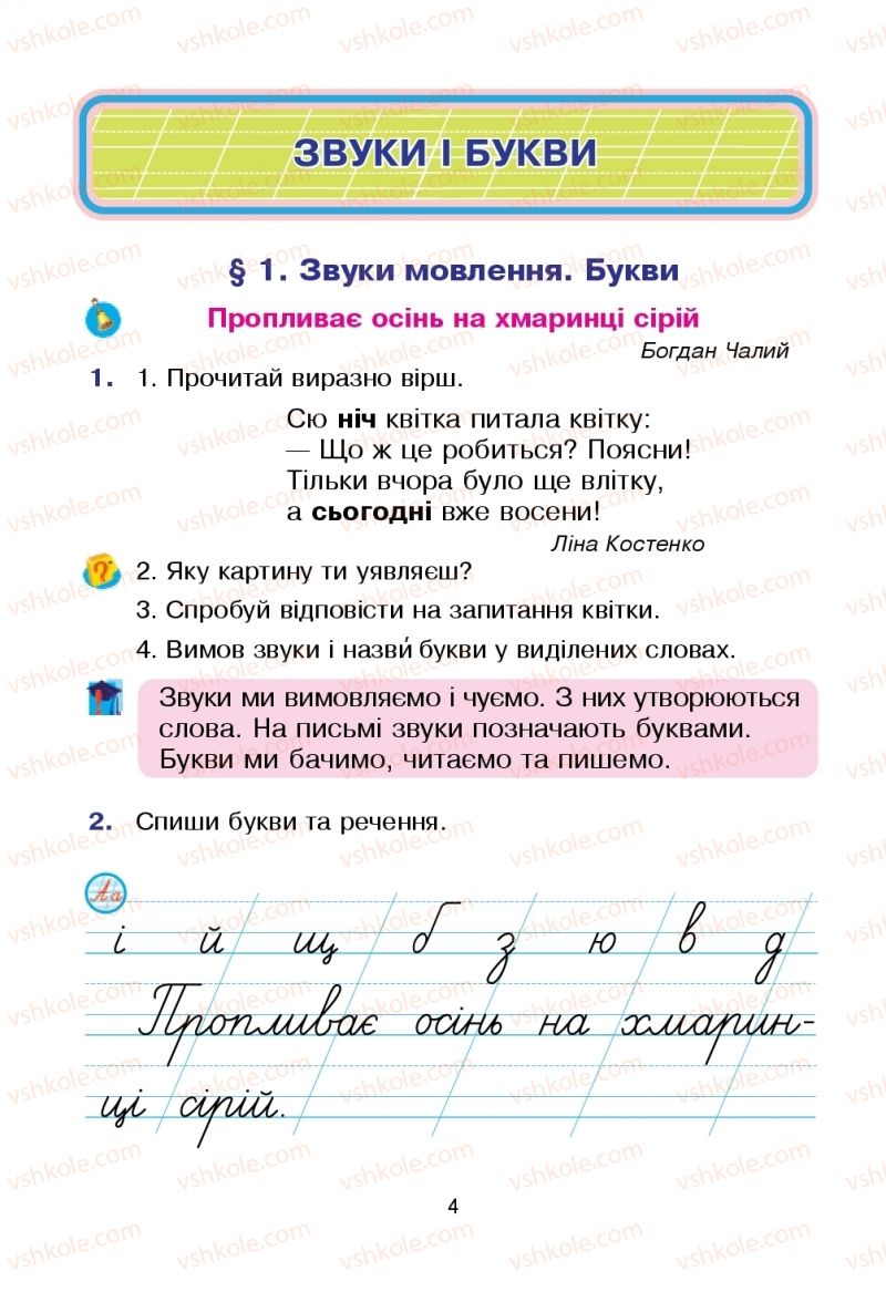 Страница 4 | Підручник Українська мова 2 клас Л.О. Варзацька, Т.О. Трохименко 2019 1 частина