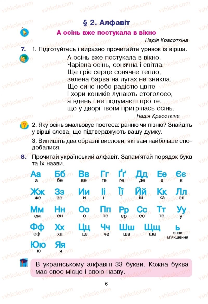 Страница 6 | Підручник Українська мова 2 клас Л.О. Варзацька, Т.О. Трохименко 2019 1 частина