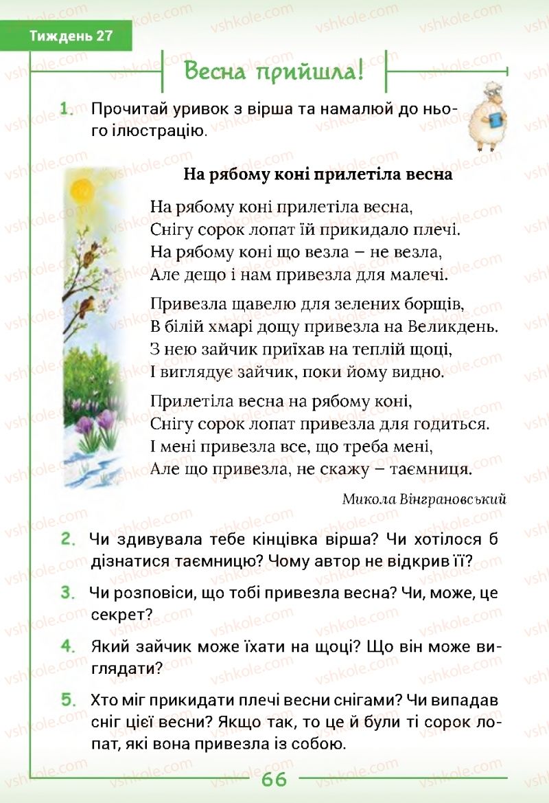 Страница 66 | Підручник Українська мова 2 клас Г.С. Остапенко 2019 2 частина