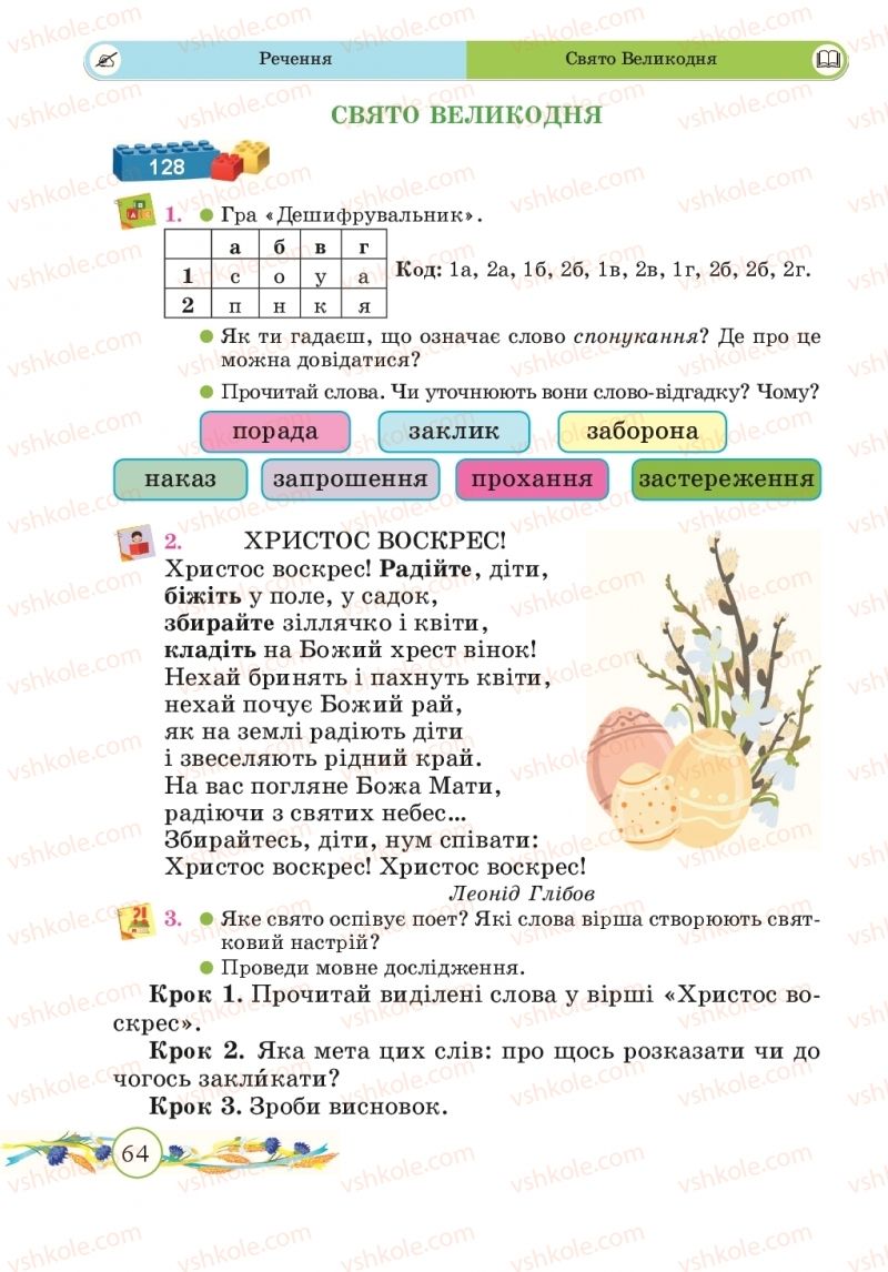 Страница 64 | Підручник Українська мова 2 клас Г.М. Сапун, О.Д. Придаток 2019 2 частина