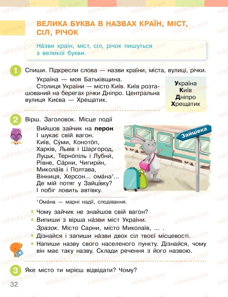 Страница 32 | Підручник Українська мова 2 клас І.О. Большакова, М.С. Пристінська 2019 2 частина