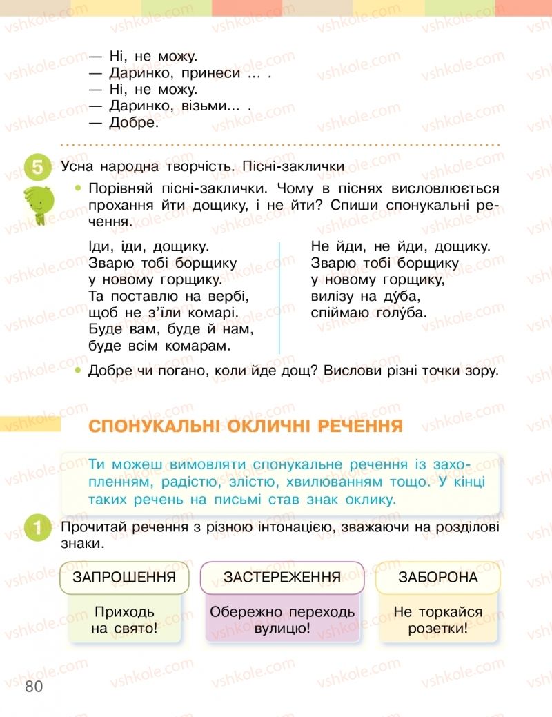 Страница 80 | Підручник Українська мова 2 клас І.О. Большакова, М.С. Пристінська 2019 2 частина