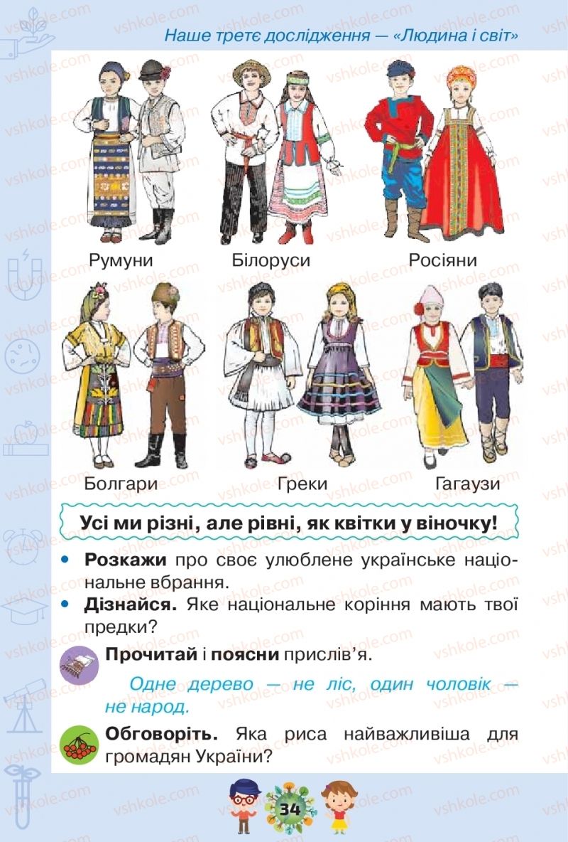 Страница 34 | Підручник Я досліджую світ 1 клас І.В. Грущинська, З.М. Хитра, І.І. Дробязко 2018 2 частина