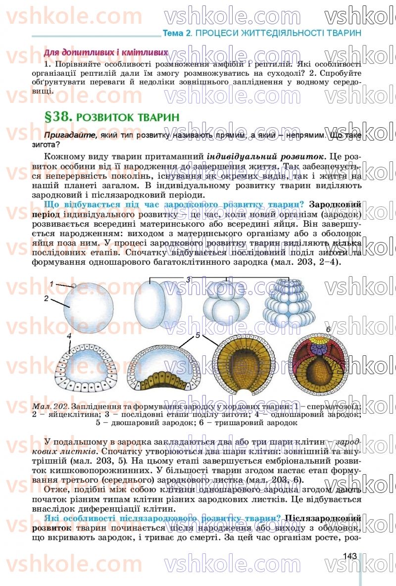 Страница 143 | Підручник Біологія 7 клас Л.І. Остапченко, П.Г. Балан, В.В. Серебряков, Н.Ю. Матяш 2020