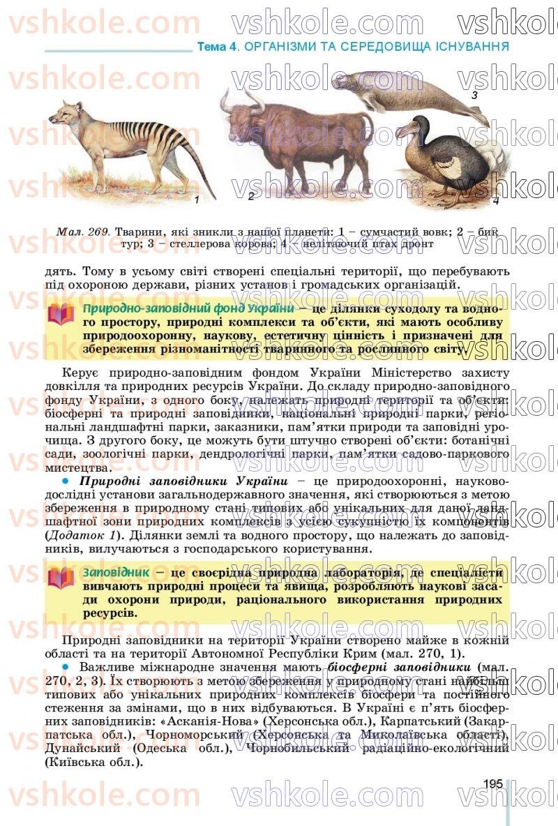 Страница 195 | Підручник Біологія 7 клас Л.І. Остапченко, П.Г. Балан, В.В. Серебряков, Н.Ю. Матяш 2020