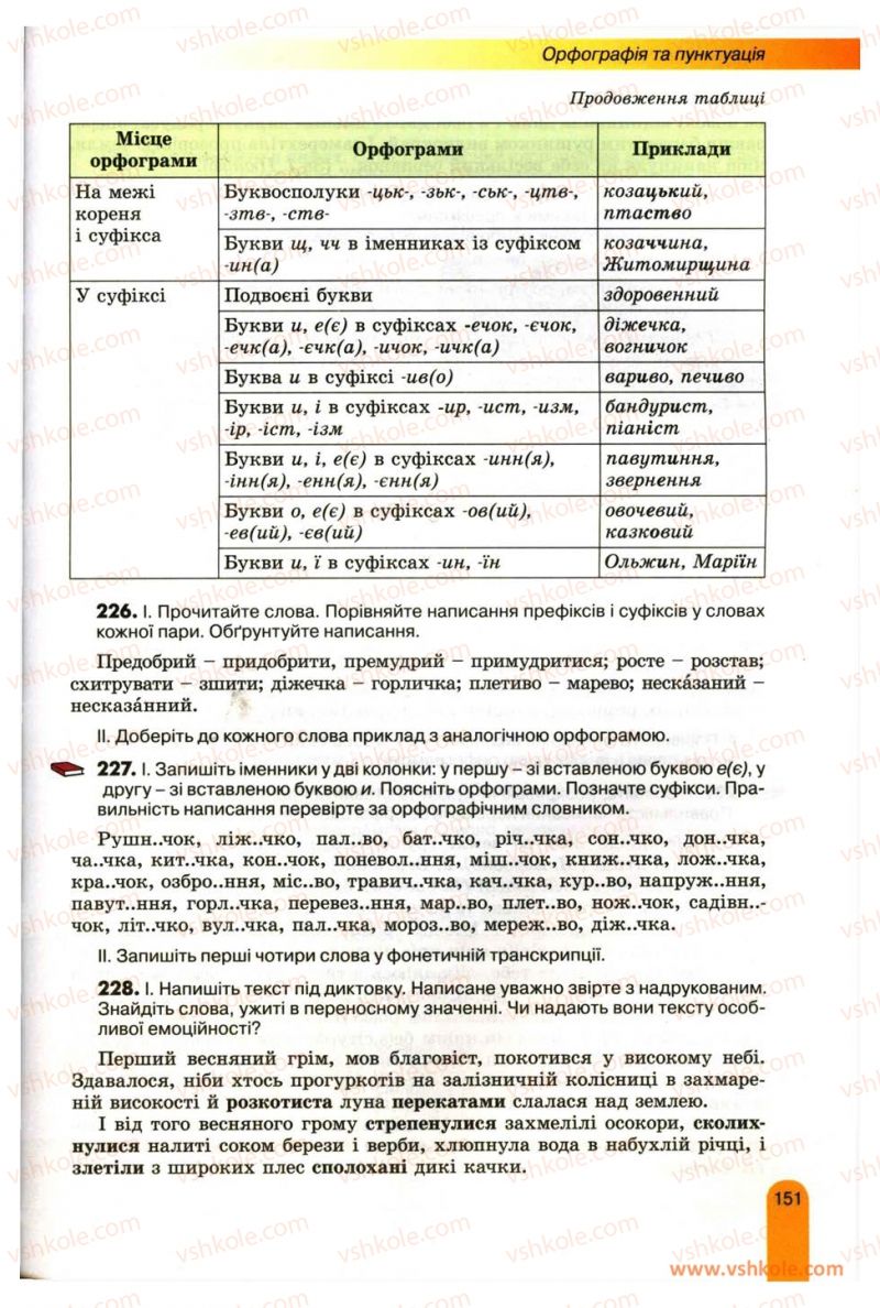 Страница 151 | Підручник Українська мова 11 клас О.В. Заболотний, В.В. Заболотний 2012