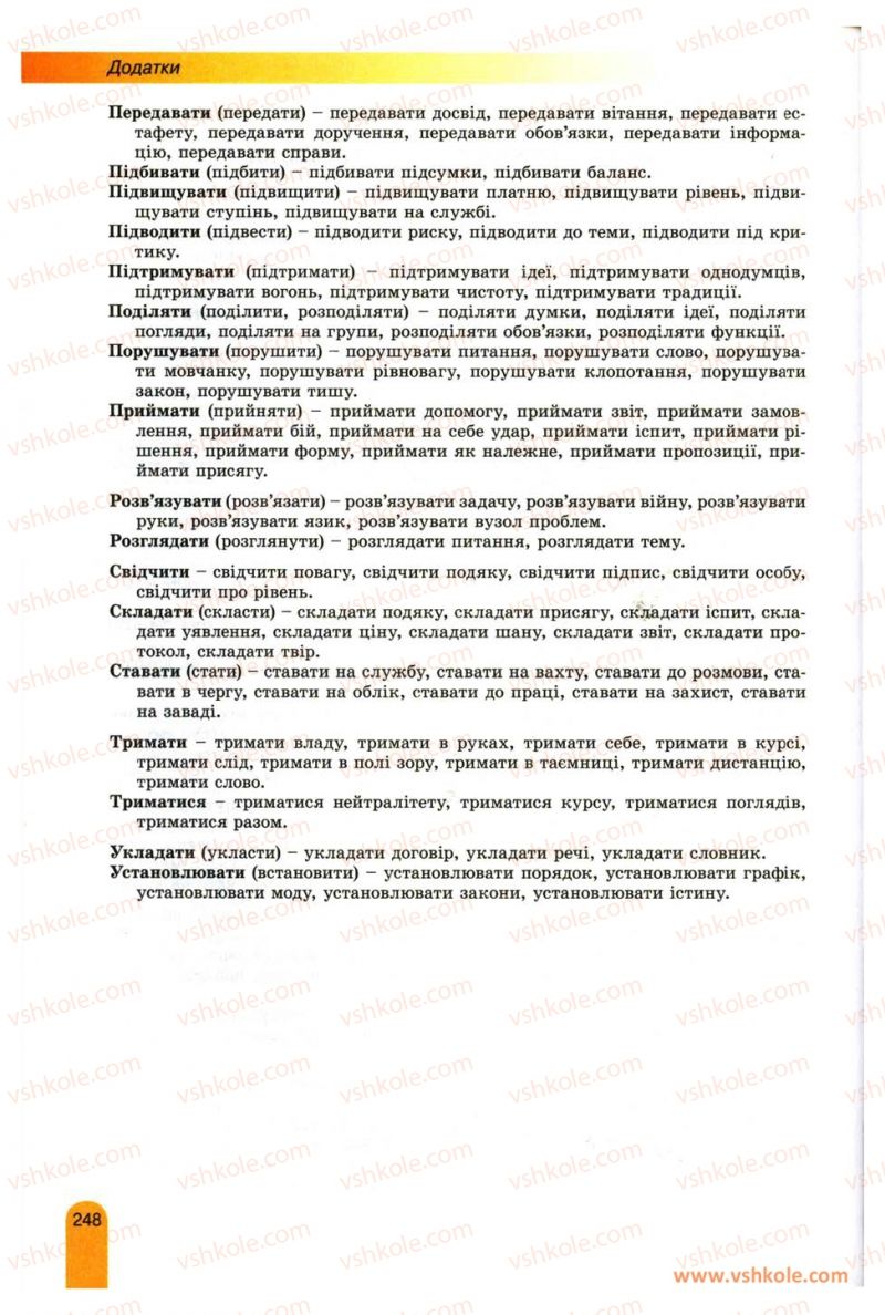 Страница 248 | Підручник Українська мова 11 клас О.В. Заболотний, В.В. Заболотний 2012