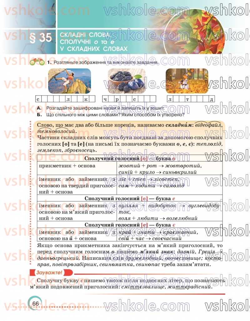 Страница 66 | Підручник Українська мова 6 клас О.М. Авраменко 2023