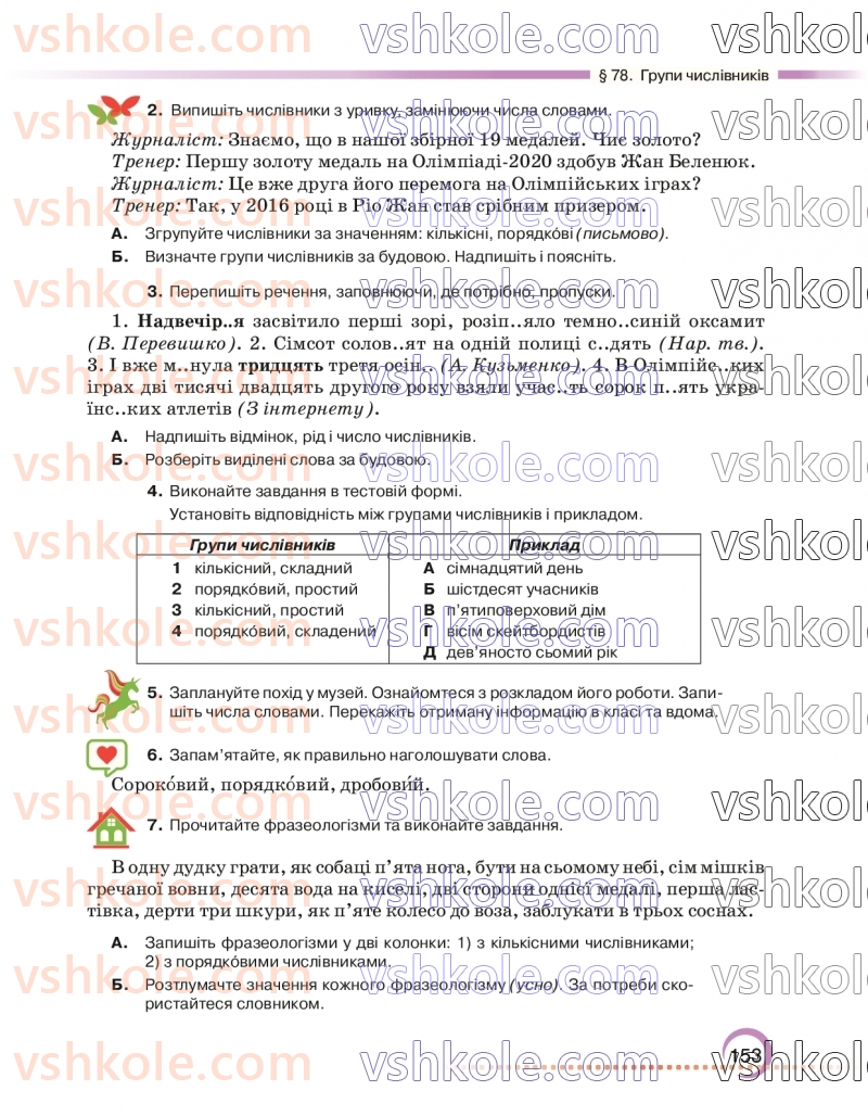 Страница 153 | Підручник Українська мова 6 клас О.М. Авраменко 2023