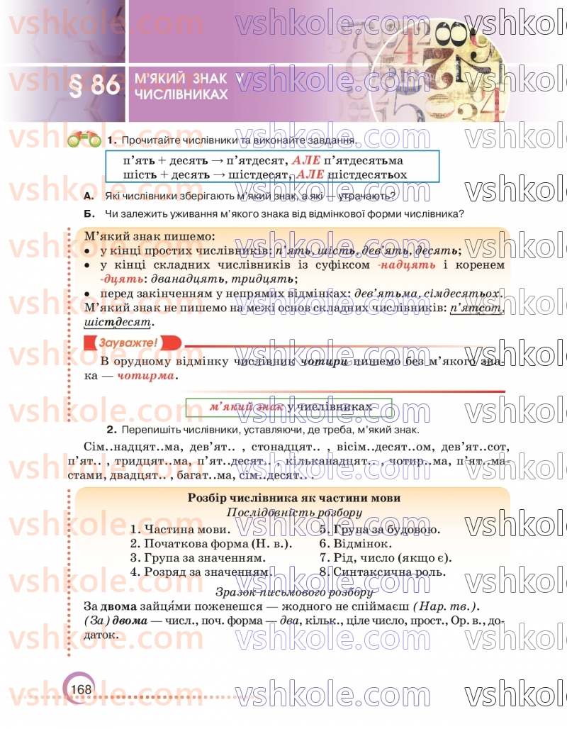 Страница 168 | Підручник Українська мова 6 клас О.М. Авраменко 2023