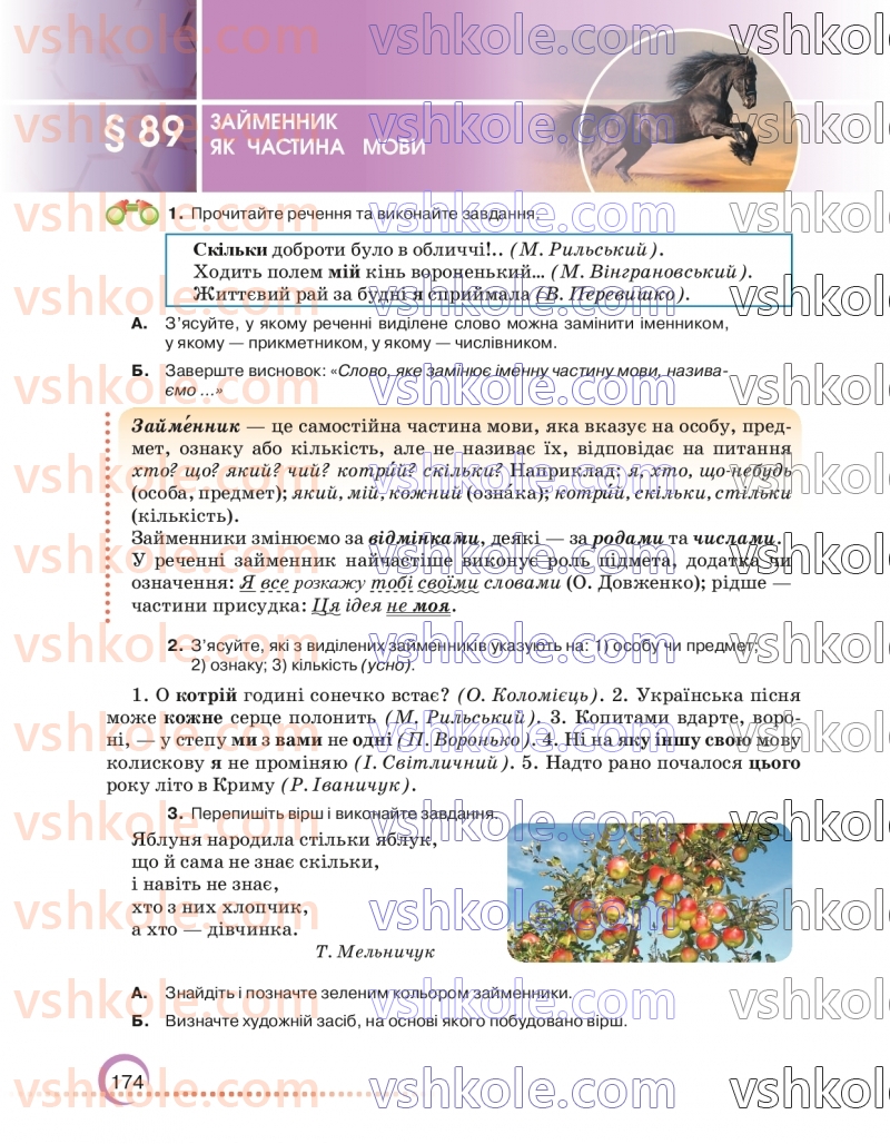 Страница 174 | Підручник Українська мова 6 клас О.М. Авраменко 2023