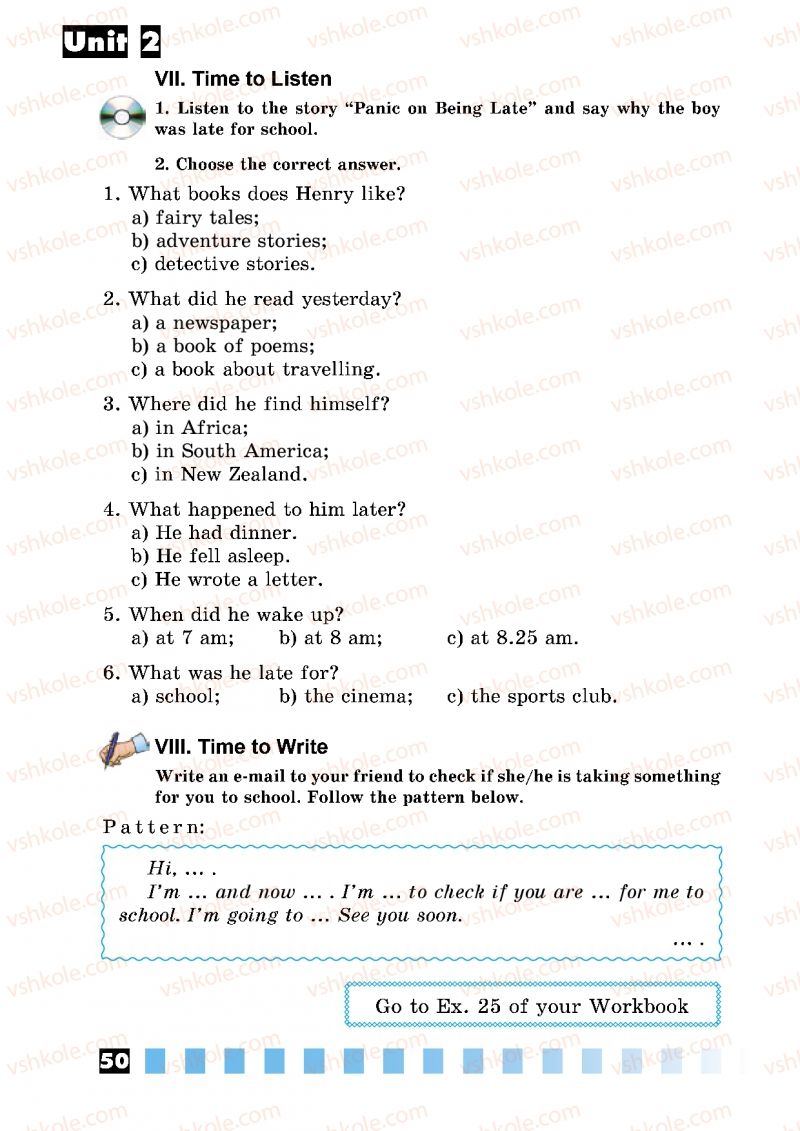 Страница 50 | Підручник Англiйська мова 5 клас Л.В. Калініна, І.В. Самойлюкевич 2013