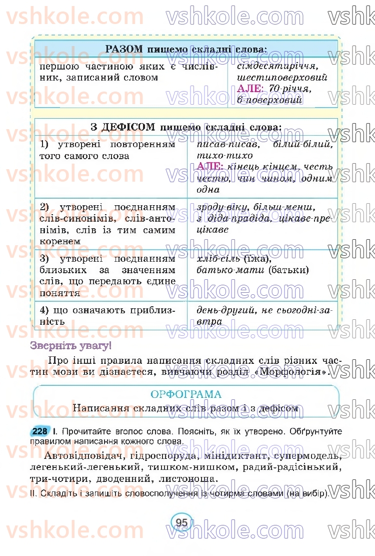 Страница 95 | Підручник Українська мова 6 клас В.В. Заболотний, О.В. Заболотний 2023