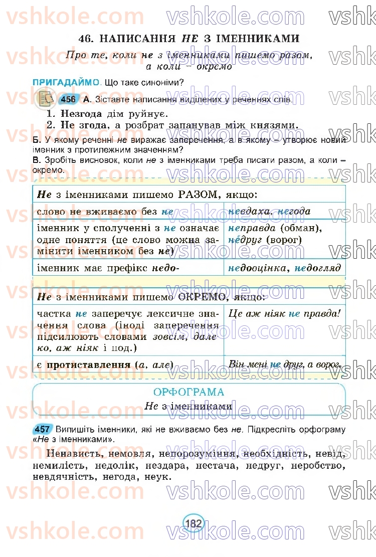 Страница 182 | Підручник Українська мова 6 клас В.В. Заболотний, О.В. Заболотний 2023
