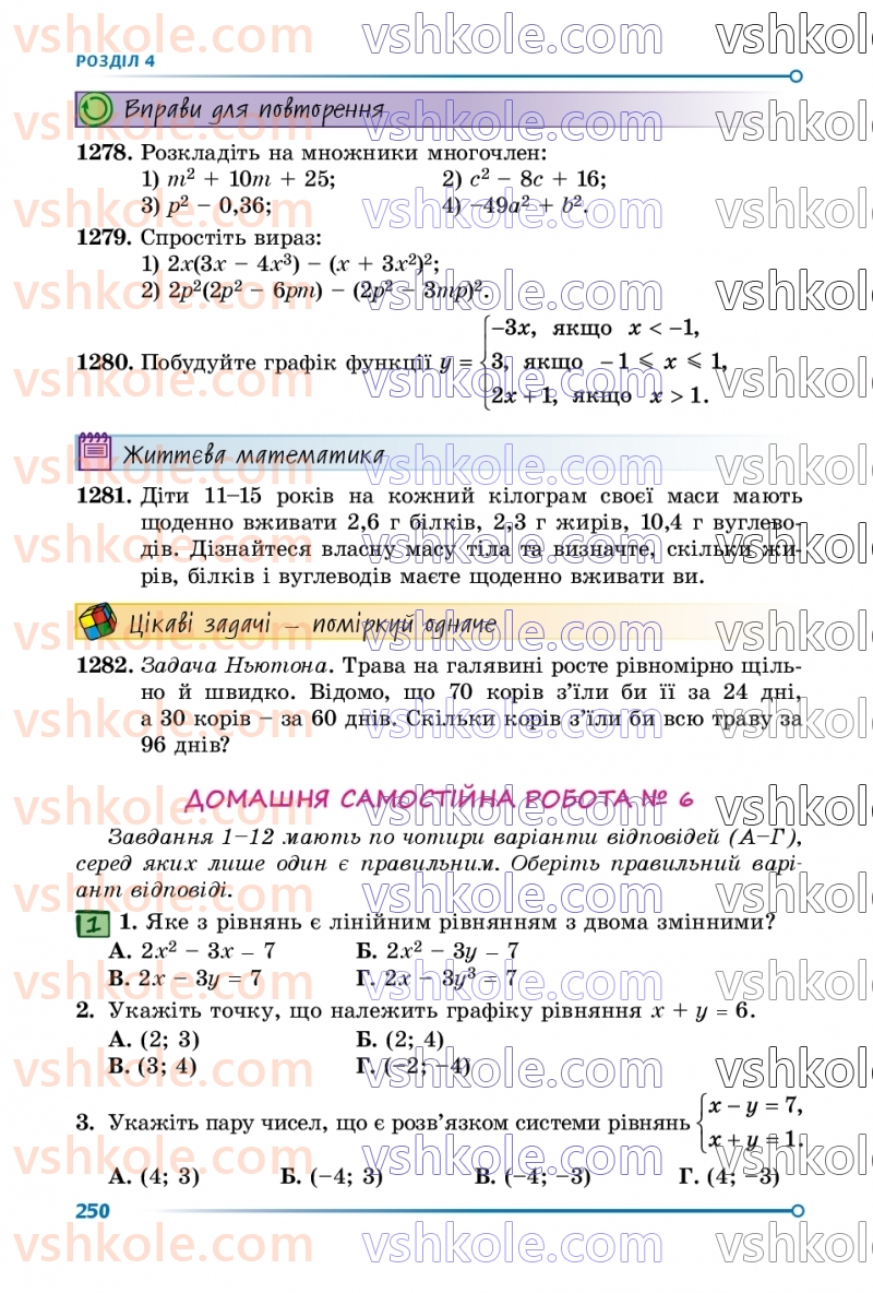 Страница 250 | Підручник Алгебра 7 клас О.С. Істер  2024