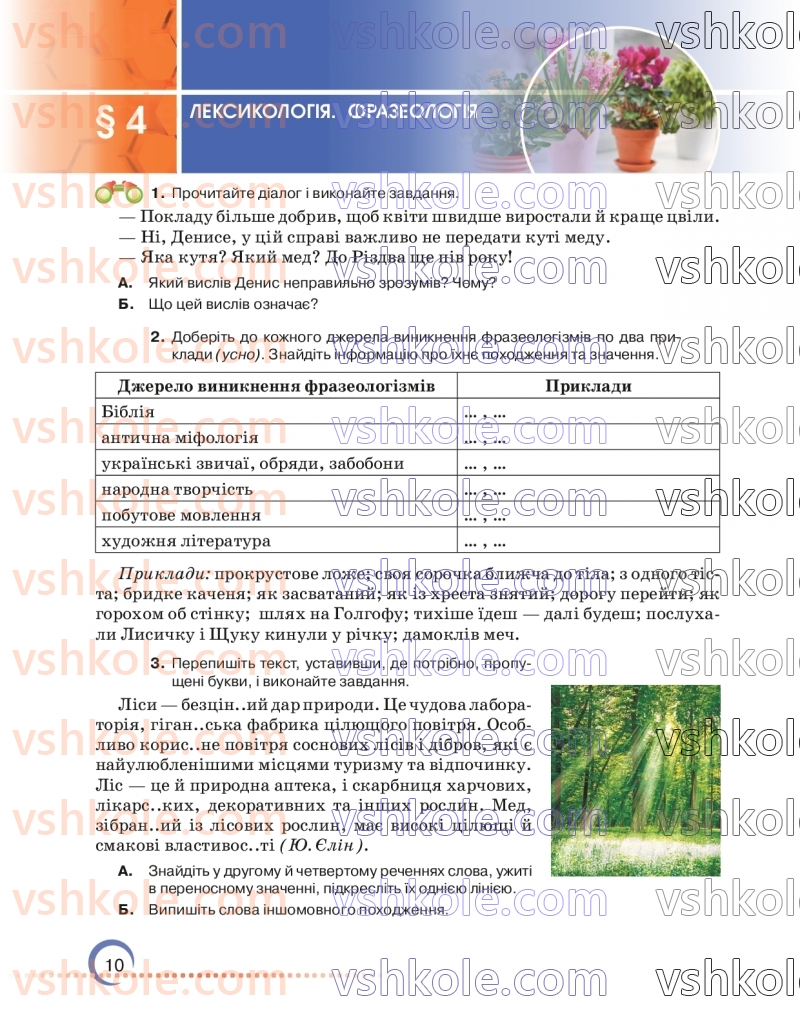 Страница 10 | Підручник Українська мова 7 клас О.М. Авраменко 2024