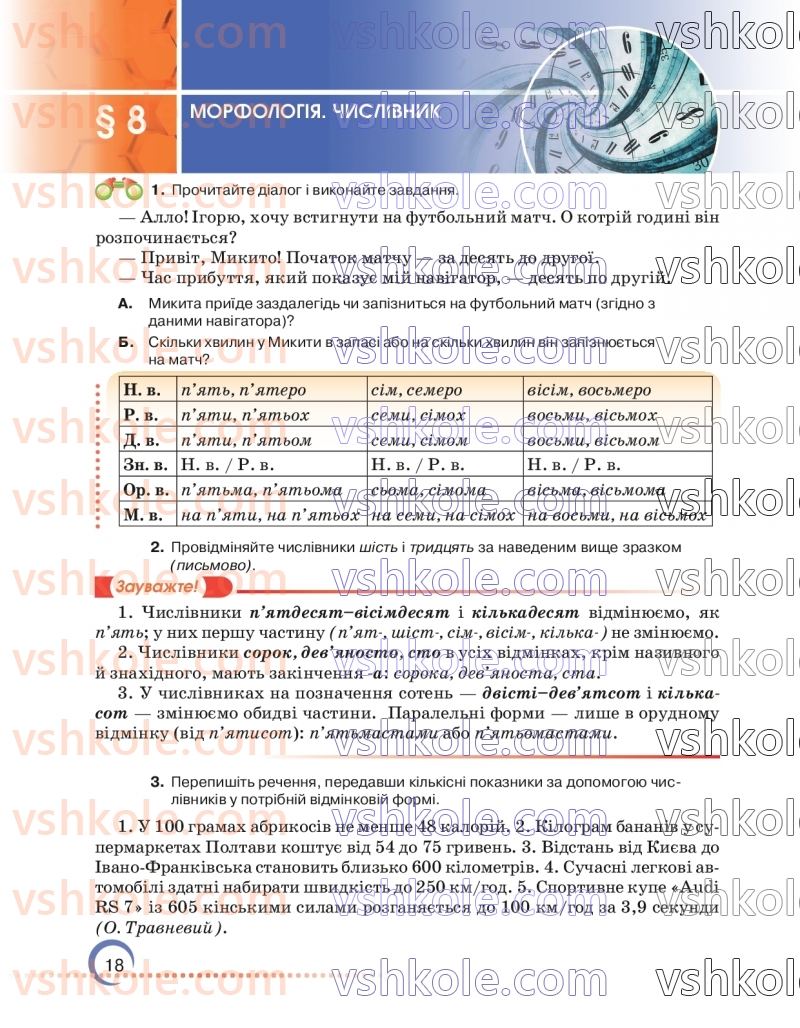 Страница 18 | Підручник Українська мова 7 клас О.М. Авраменко 2024