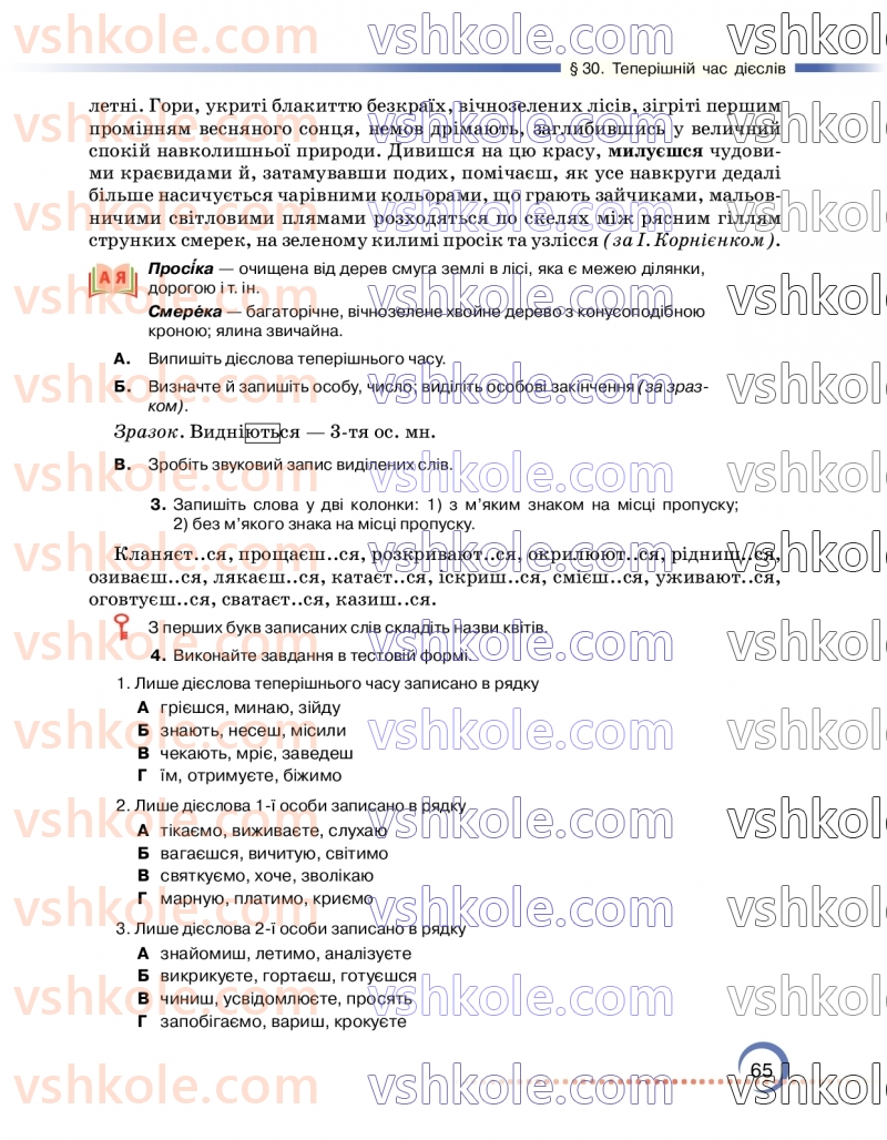 Страница 65 | Підручник Українська мова 7 клас О.М. Авраменко 2024