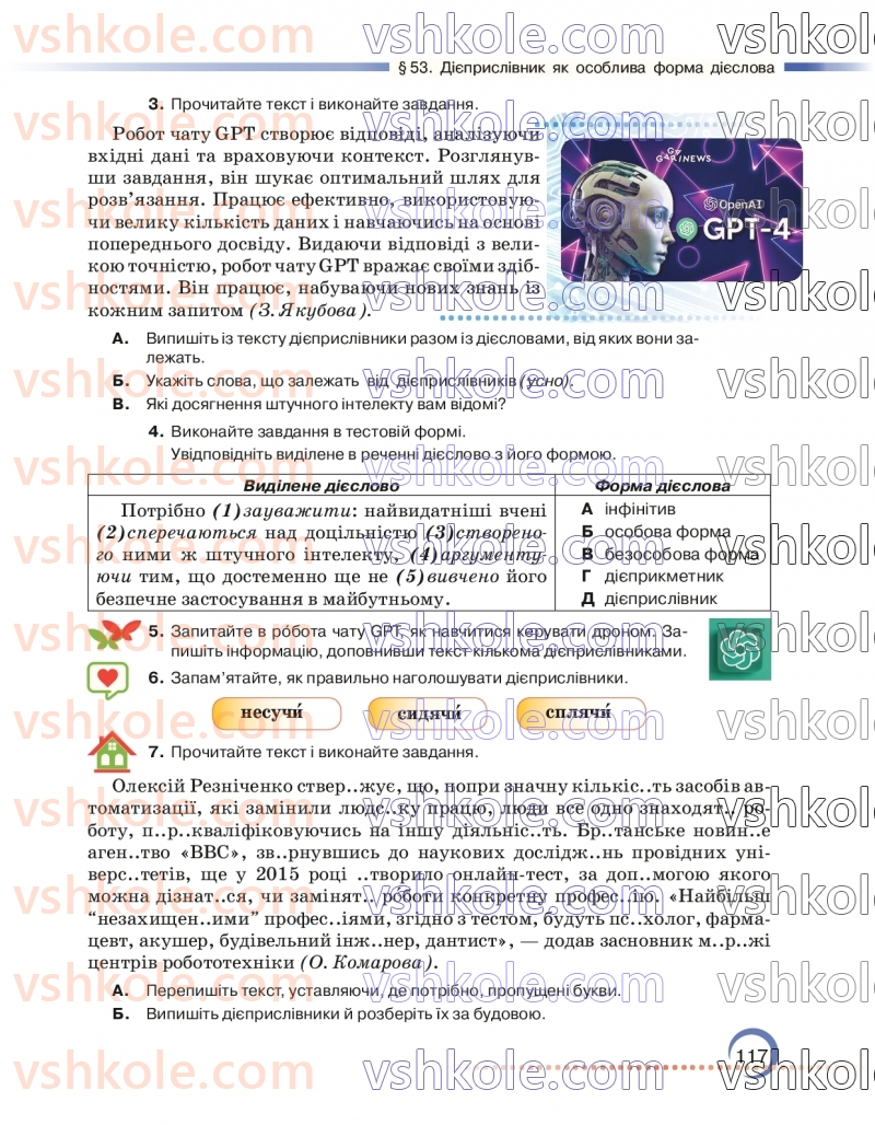 Страница 117 | Підручник Українська мова 7 клас О.М. Авраменко 2024