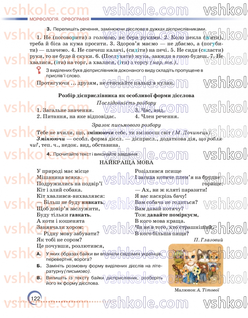 Страница 122 | Підручник Українська мова 7 клас О.М. Авраменко 2024
