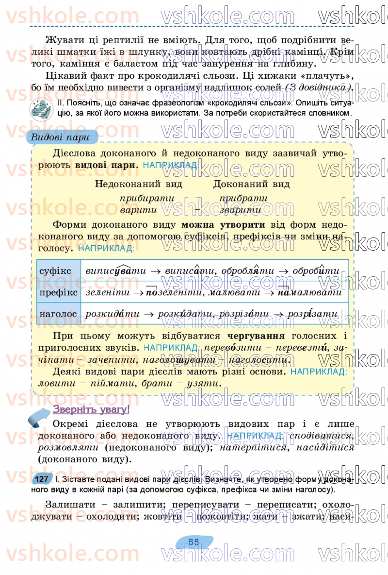 Страница 55 | Підручник Українська мова 7 клас В.В. Заболотний, О.В. Заболотний 2024