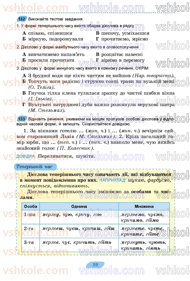 Страница 58 | Підручник Українська мова 7 клас В.В. Заболотний, О.В. Заболотний 2024