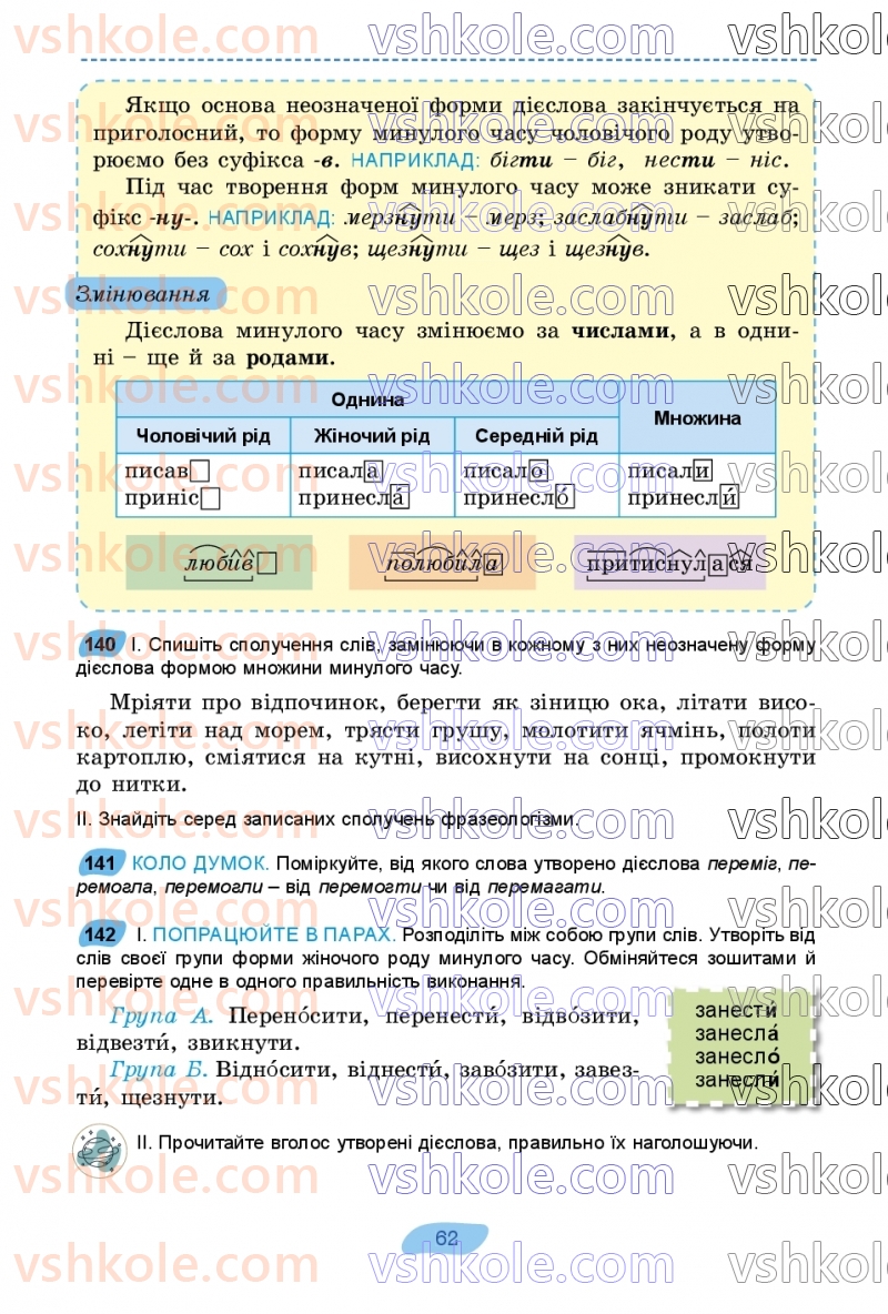 Страница 62 | Підручник Українська мова 7 клас В.В. Заболотний, О.В. Заболотний 2024