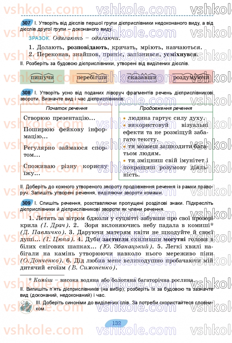 Страница 132 | Підручник Українська мова 7 клас В.В. Заболотний, О.В. Заболотний 2024