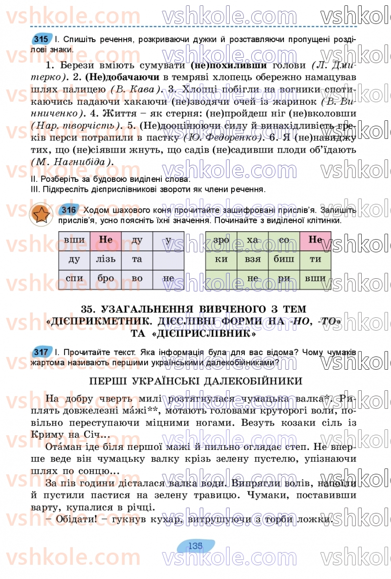 Страница 135 | Підручник Українська мова 7 клас В.В. Заболотний, О.В. Заболотний 2024