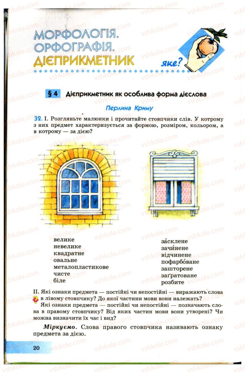 Страница 20 | Підручник Українська мова 7 клас Н.В. Бондаренко, А.В. Ярмолюк 2007