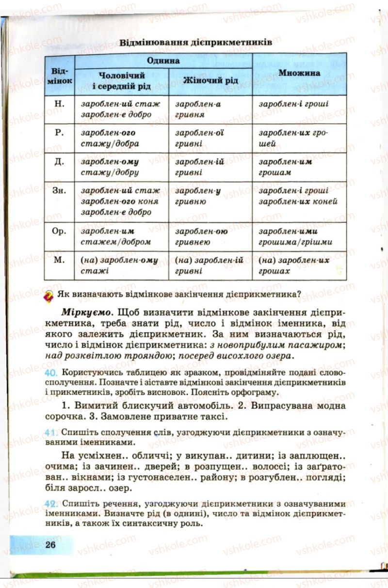 Страница 26 | Підручник Українська мова 7 клас Н.В. Бондаренко, А.В. Ярмолюк 2007