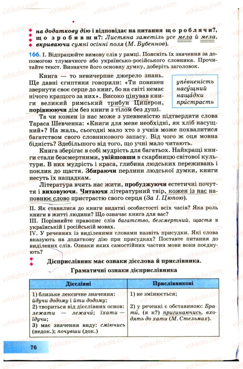 Страница 76 | Підручник Українська мова 7 клас Н.В. Бондаренко, А.В. Ярмолюк 2007