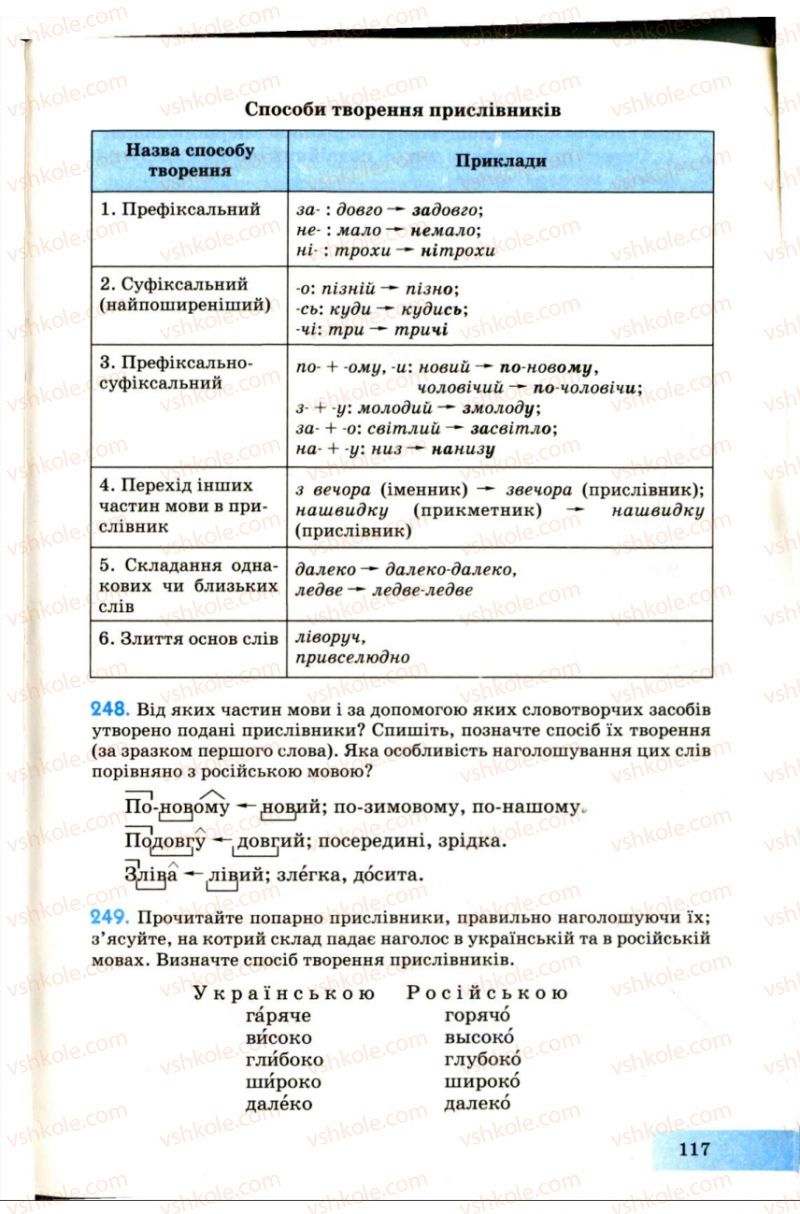 Страница 117 | Підручник Українська мова 7 клас Н.В. Бондаренко, А.В. Ярмолюк 2007