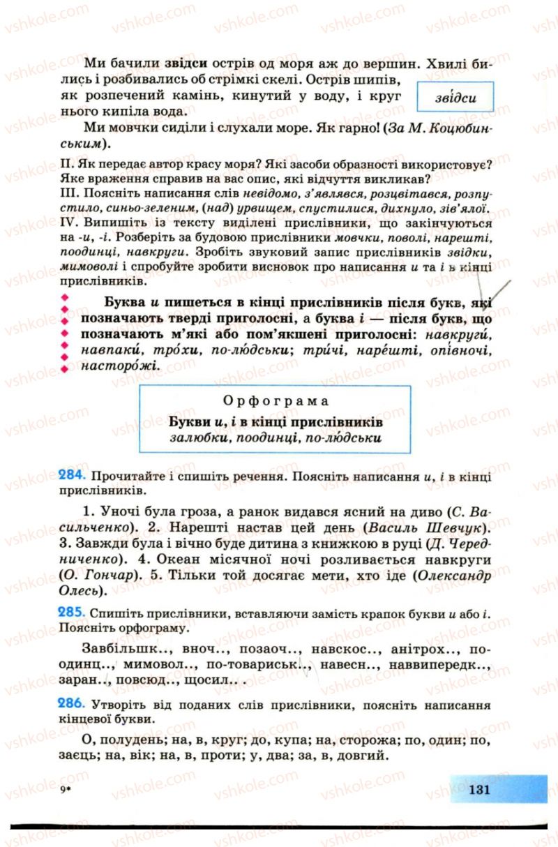 Страница 131 | Підручник Українська мова 7 клас Н.В. Бондаренко, А.В. Ярмолюк 2007