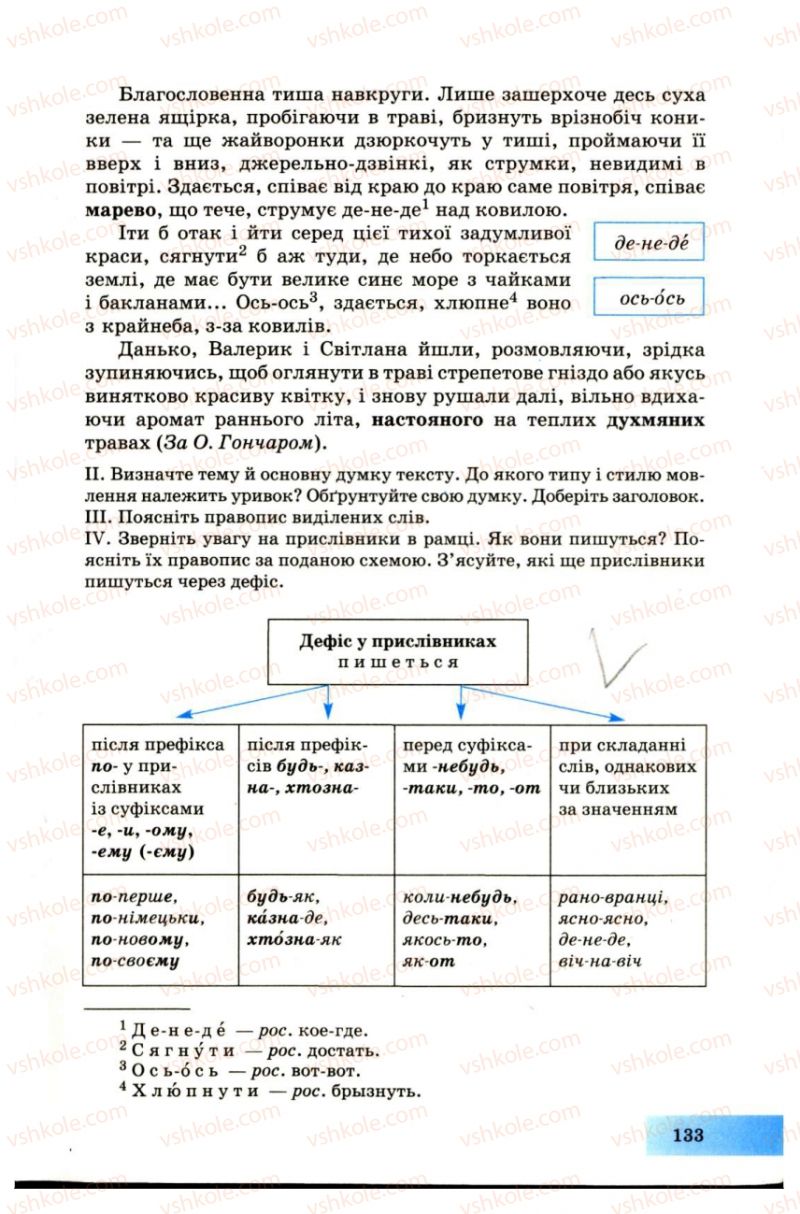 Страница 133 | Підручник Українська мова 7 клас Н.В. Бондаренко, А.В. Ярмолюк 2007