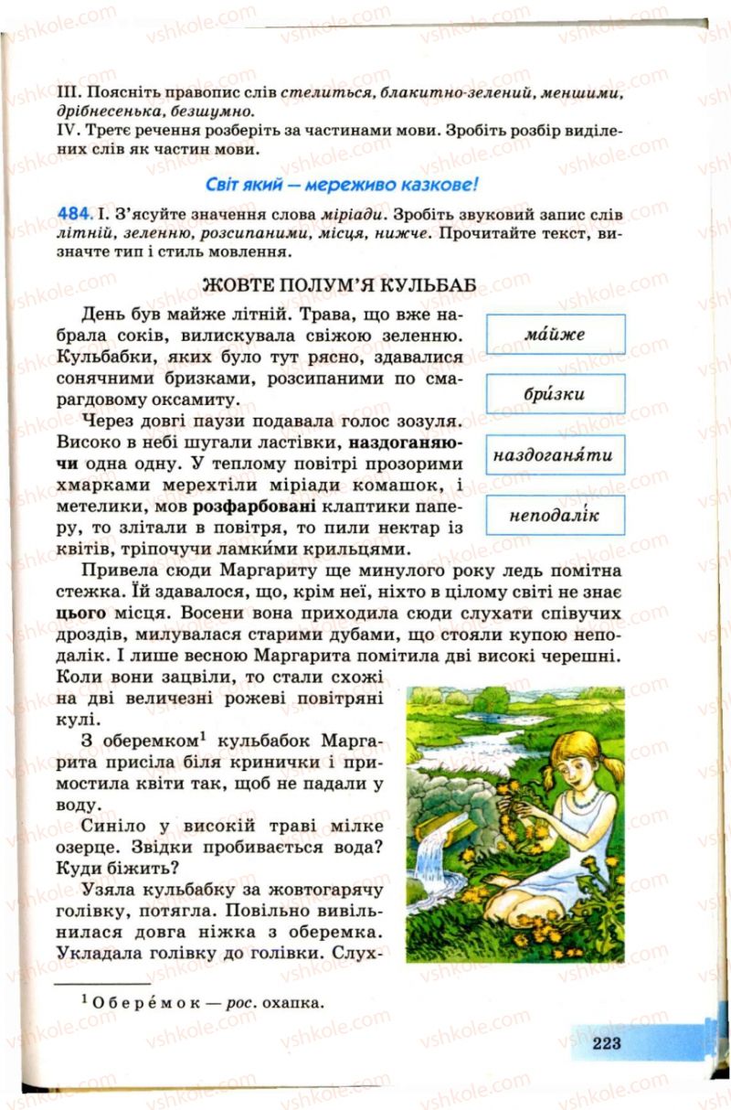 Страница 223 | Підручник Українська мова 7 клас Н.В. Бондаренко, А.В. Ярмолюк 2007