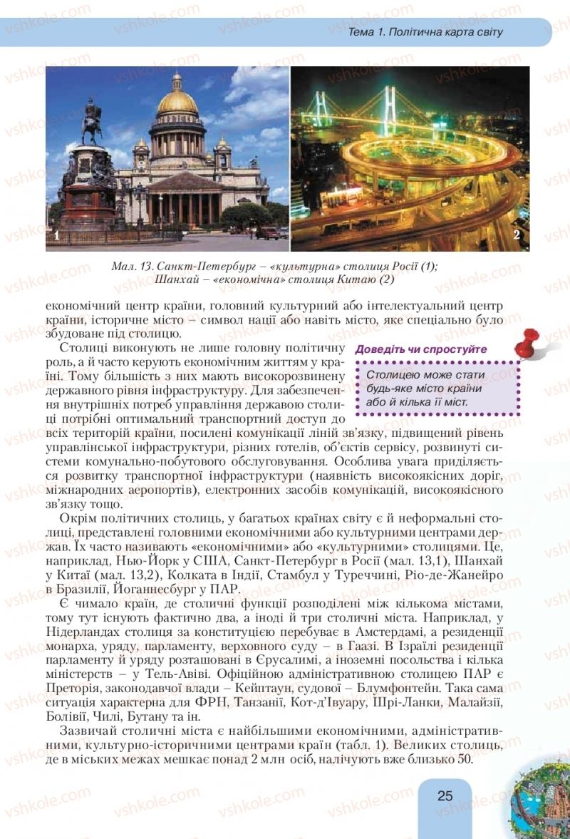 Страница 25 | Підручник Географія 10 клас Л.Б. Паламарчук, Т.Г. Гільберг, В.В. Безуглий 2010