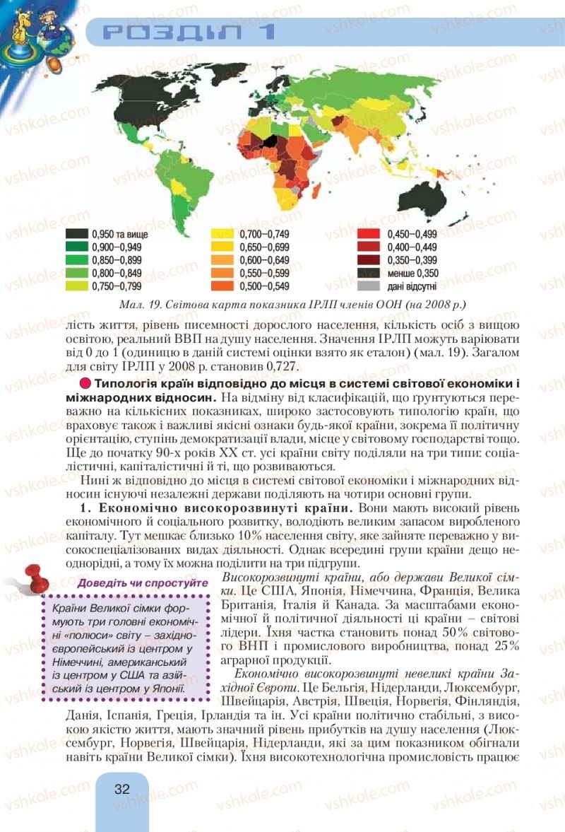 Страница 32 | Підручник Географія 10 клас Л.Б. Паламарчук, Т.Г. Гільберг, В.В. Безуглий 2010