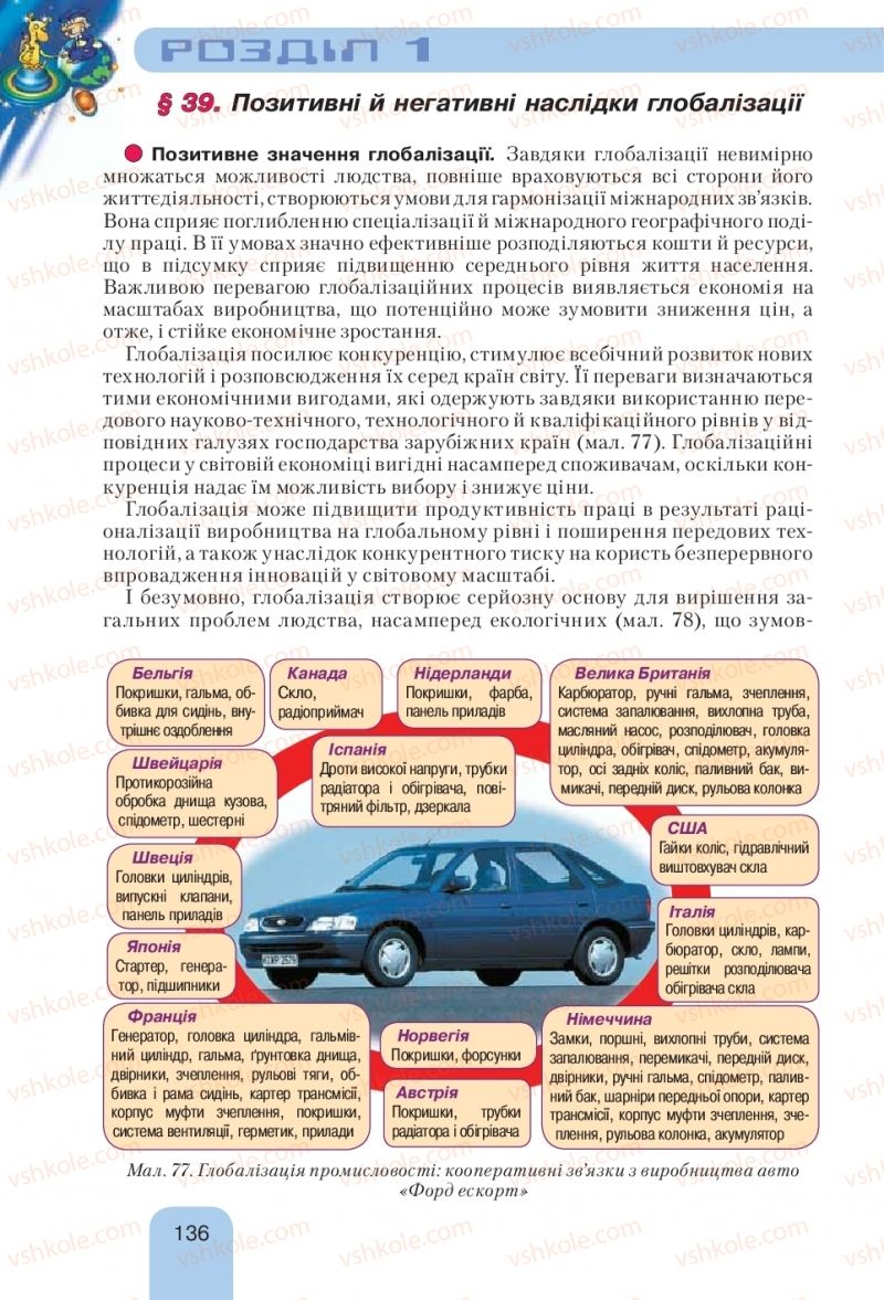 Страница 136 | Підручник Географія 10 клас Л.Б. Паламарчук, Т.Г. Гільберг, В.В. Безуглий 2010