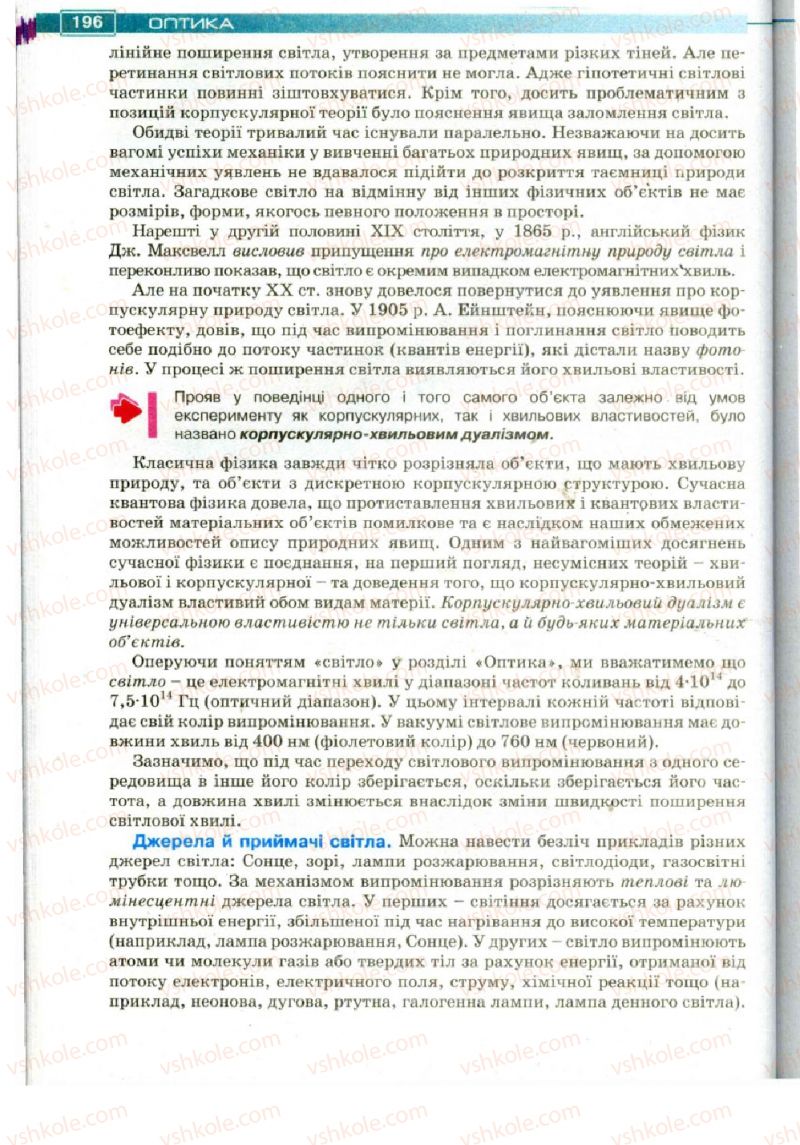 Страница 196 | Підручник Фізика 11 клас Т.М. Засєкіна, Д.О. Засєкін 2011