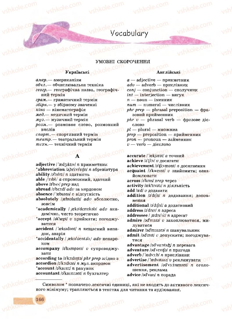 Страница 166 | Підручник Англiйська мова 8 клас Л.В. Биркун 2008