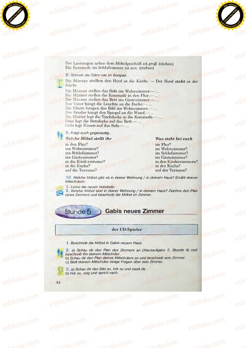 Страница 44 | Підручник Німецька мова 7 клас Н.П. Басай 2011