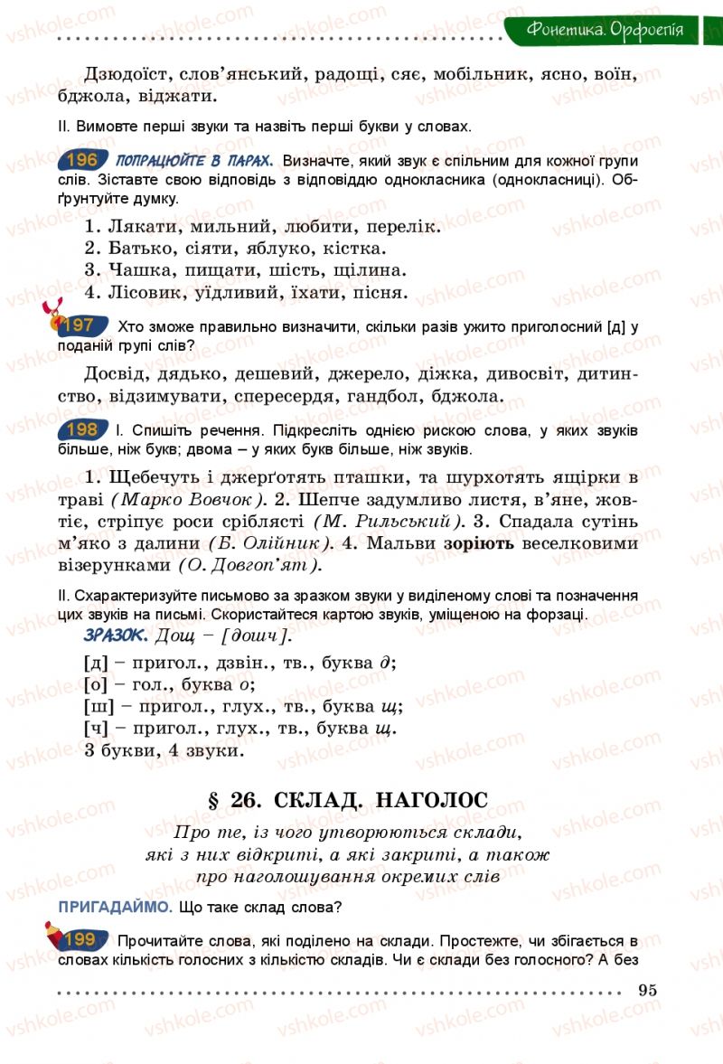 Страница 95 | Підручник Українська мова 5 клас О.В. Заболотний 2013