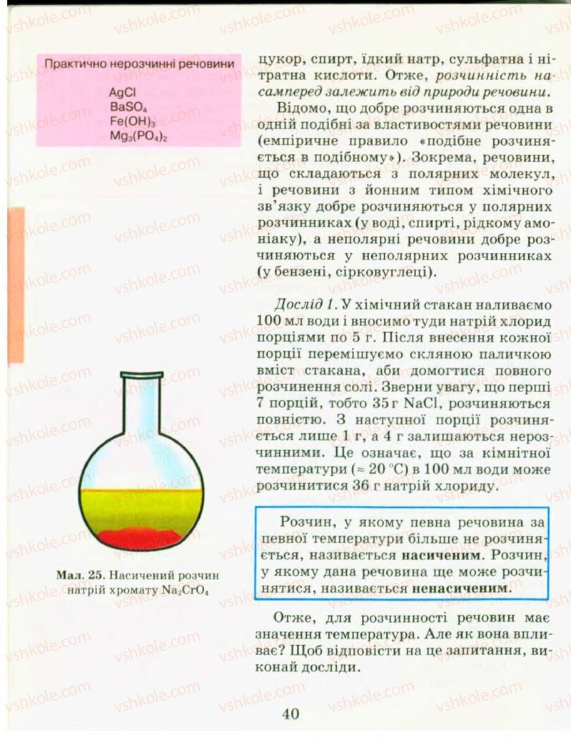 Страница 40 | Підручник Хімія 9 клас Н.М. Буринська, Л.П. Величко 2009