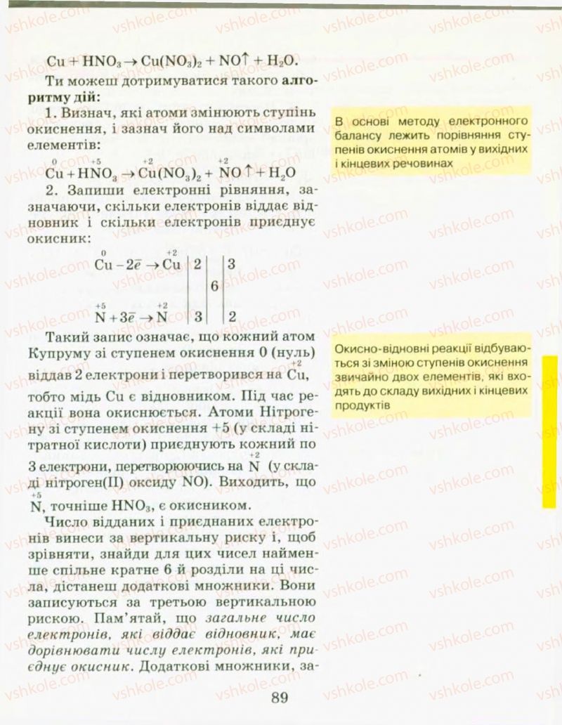 Страница 89 | Підручник Хімія 9 клас Н.М. Буринська, Л.П. Величко 2009