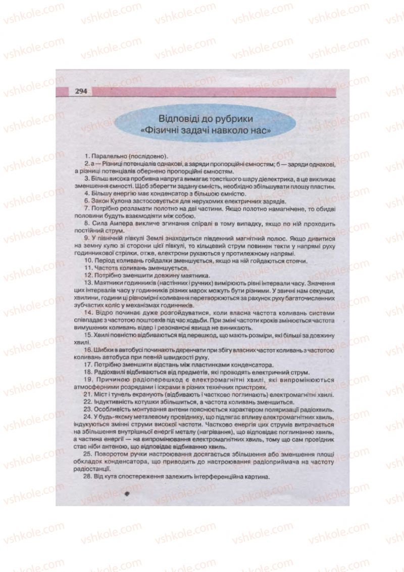 Страница 294 | Підручник Фізика 11 клас  В.Д. Сиротюк, В.І. Баштовий 2011