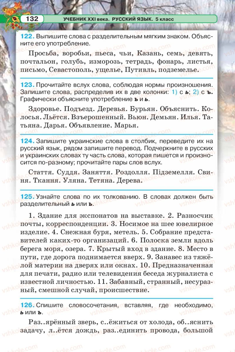 Страница 132 | Підручник Русский язык 5 клас Л.В. Давидюк 2013