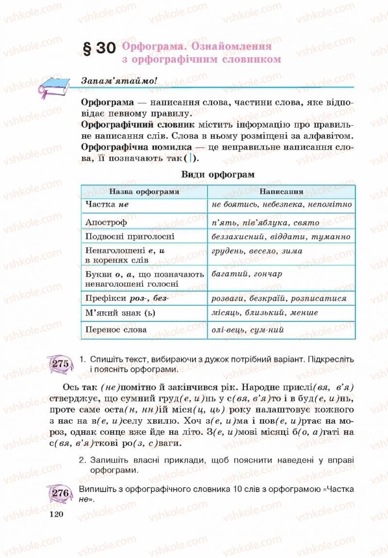 Страница 120 | Підручник Українська мова 5 клас С.Я. Єрмоленко, В.Т. Сичова 2013