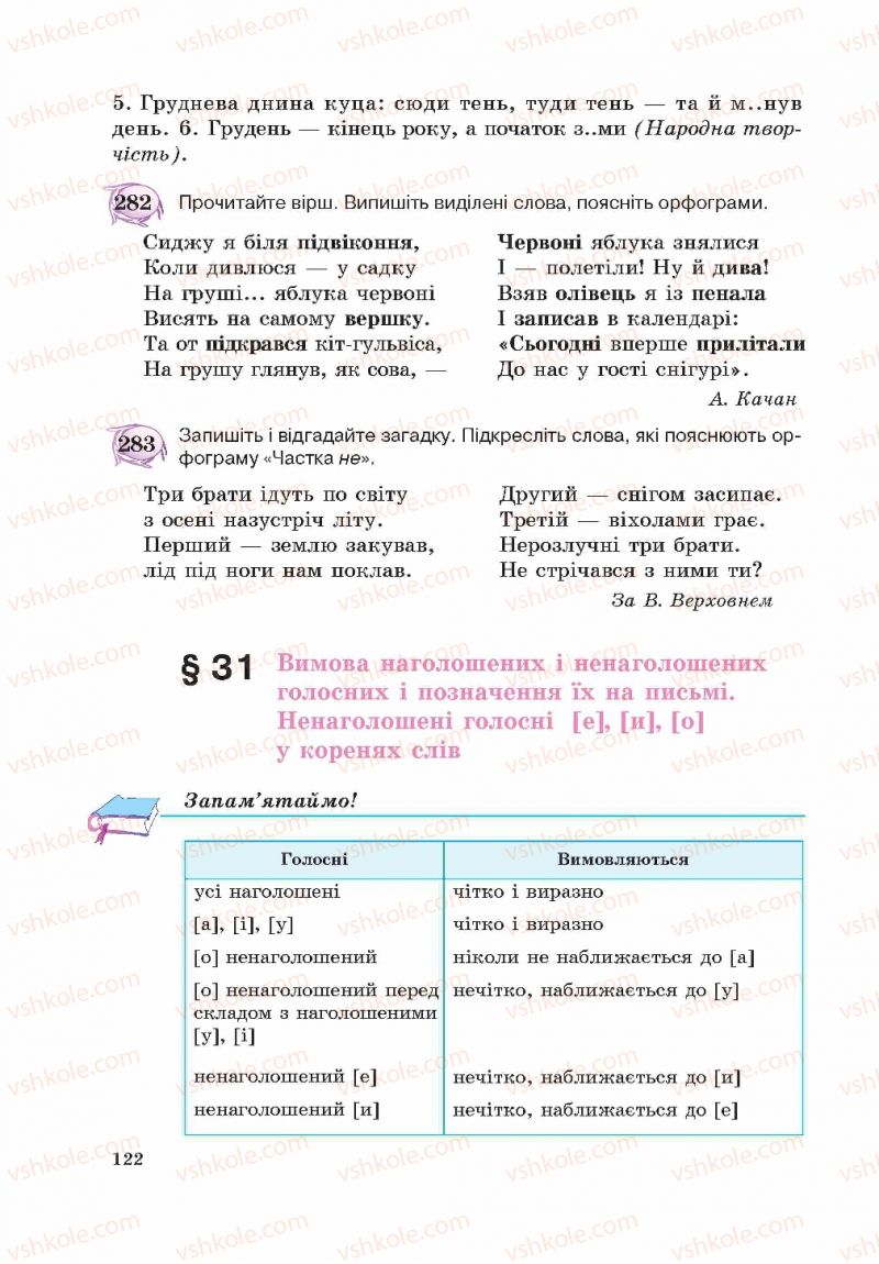 Страница 122 | Підручник Українська мова 5 клас С.Я. Єрмоленко, В.Т. Сичова 2013